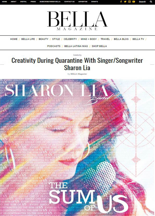 Sharon Lia interviewed by Bella Magazine