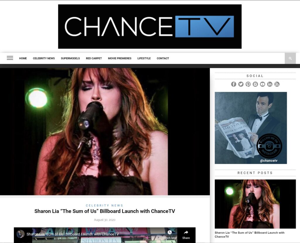 Chance TV interview and coverage with Sharon Lia